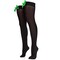 Bow Accent Thigh Highs - Black Over the Knee High Stockings with Green Satin Ribbon Bow Accent for Women and Girls